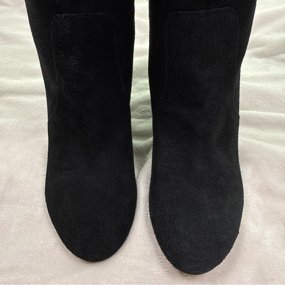 Nine West Jayden suede leather Heeled boots Size 7.5 Fringe Pull On Cowgirl Boho - Picture 6 of 14